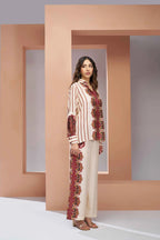 Cream Pure Muslin Silk Printed Co-ord Set