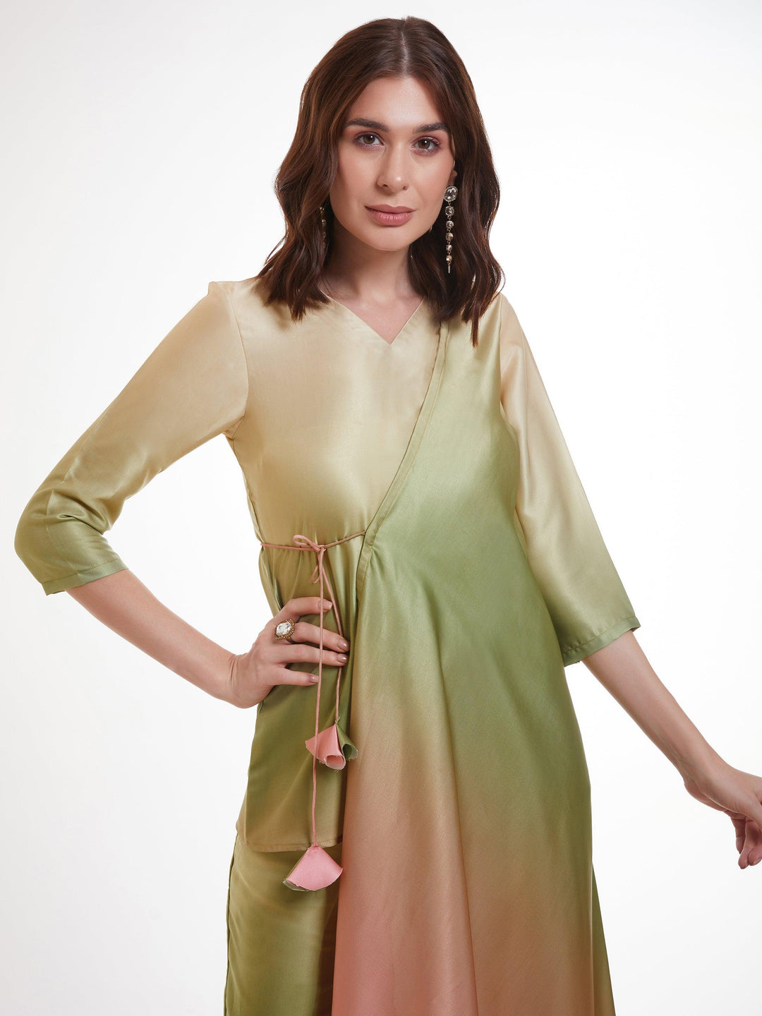  Ombre green kurta set ensuring you stand out with grace and confidence at any party or event 