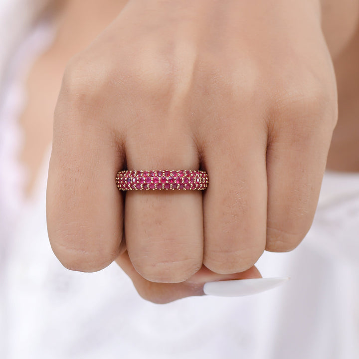 Ruby Pave Set Inside Out Ring - qivii