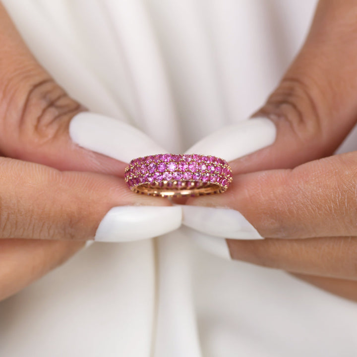 Pink Sapphire Pave Ring - qivii