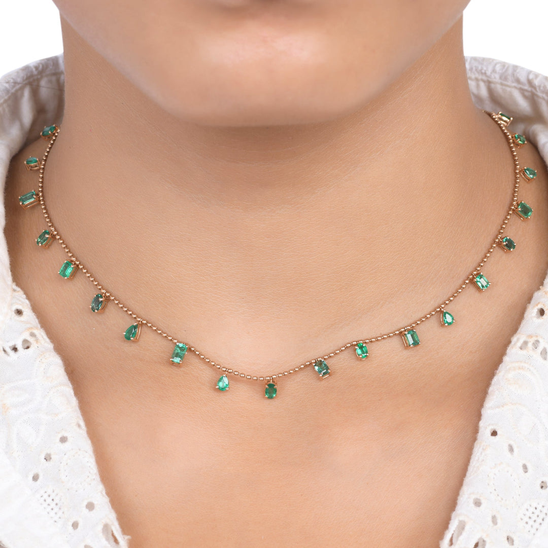 Emerald Mix Shape Necklace - qivii