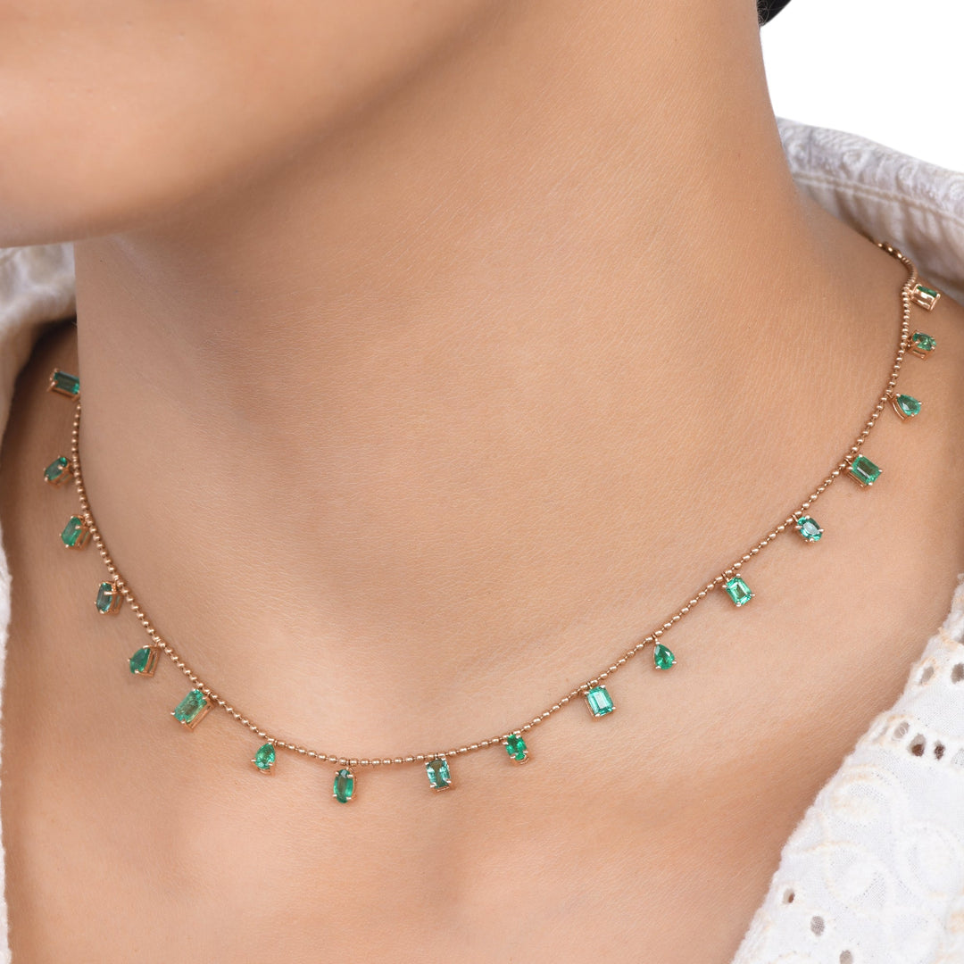 Emerald Mix Shape Necklace - qivii