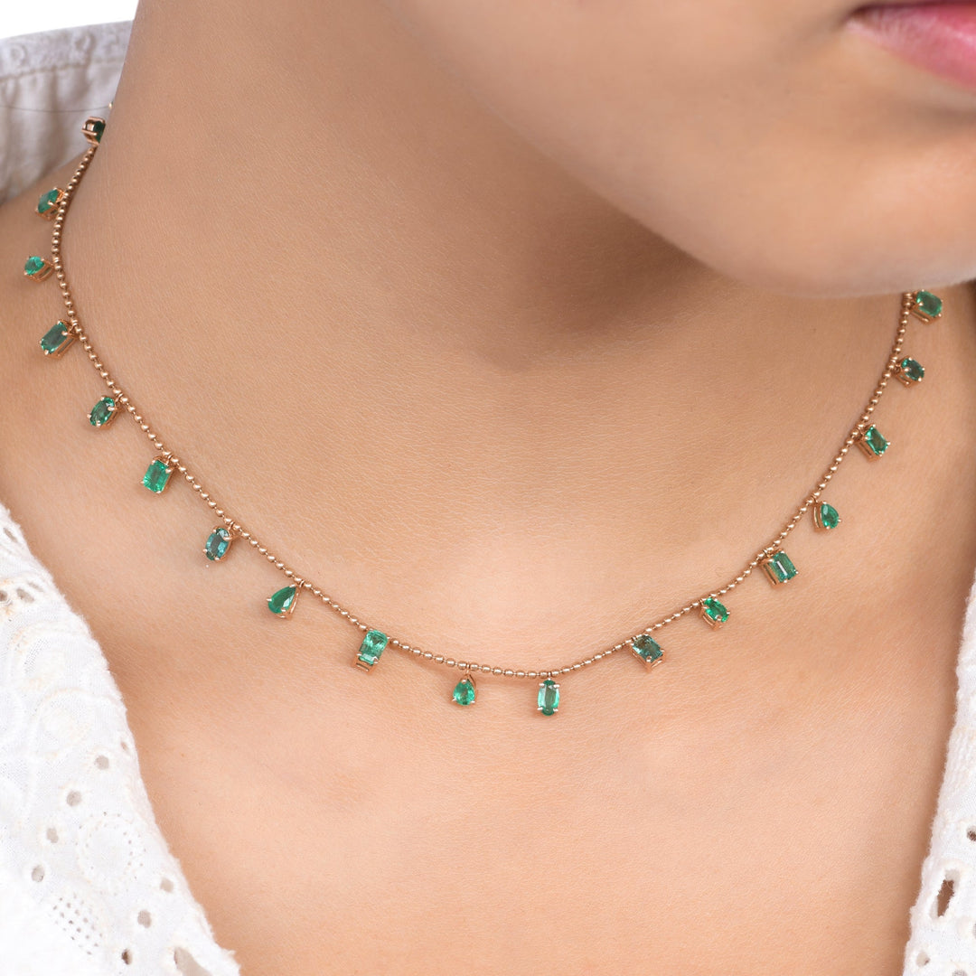 Emerald Mix Shape Necklace - qivii