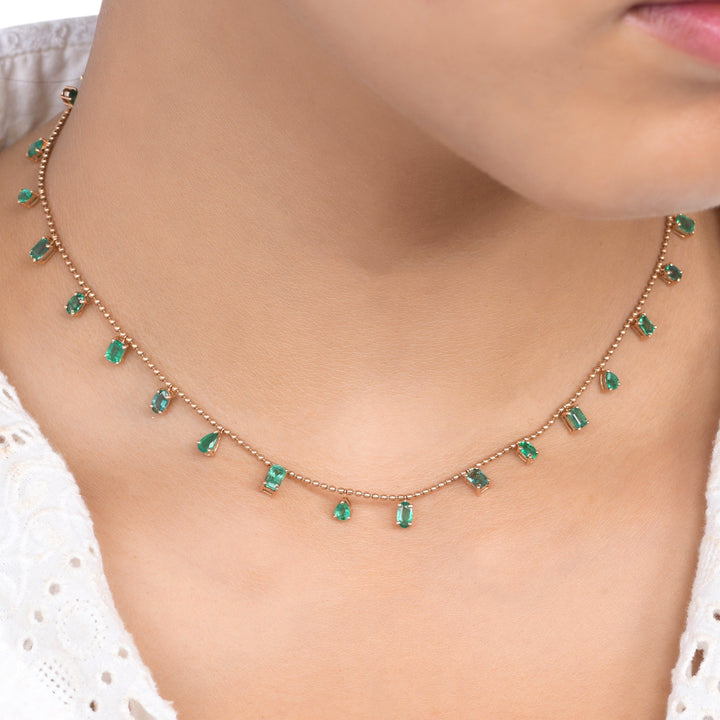 Emerald Mix Shape Necklace - qivii
