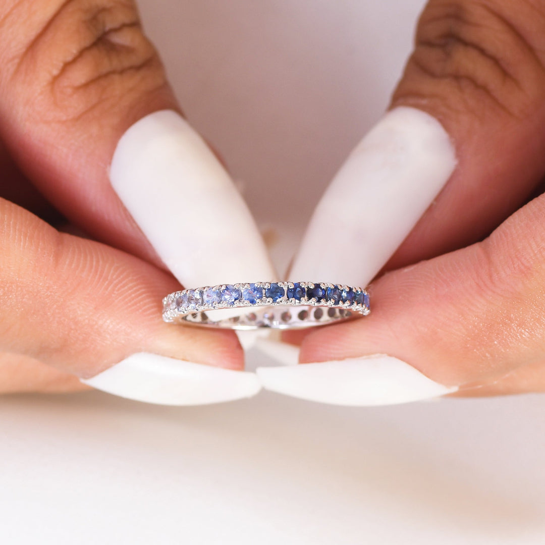 Blue Ombre and Diamond Ring - qivii