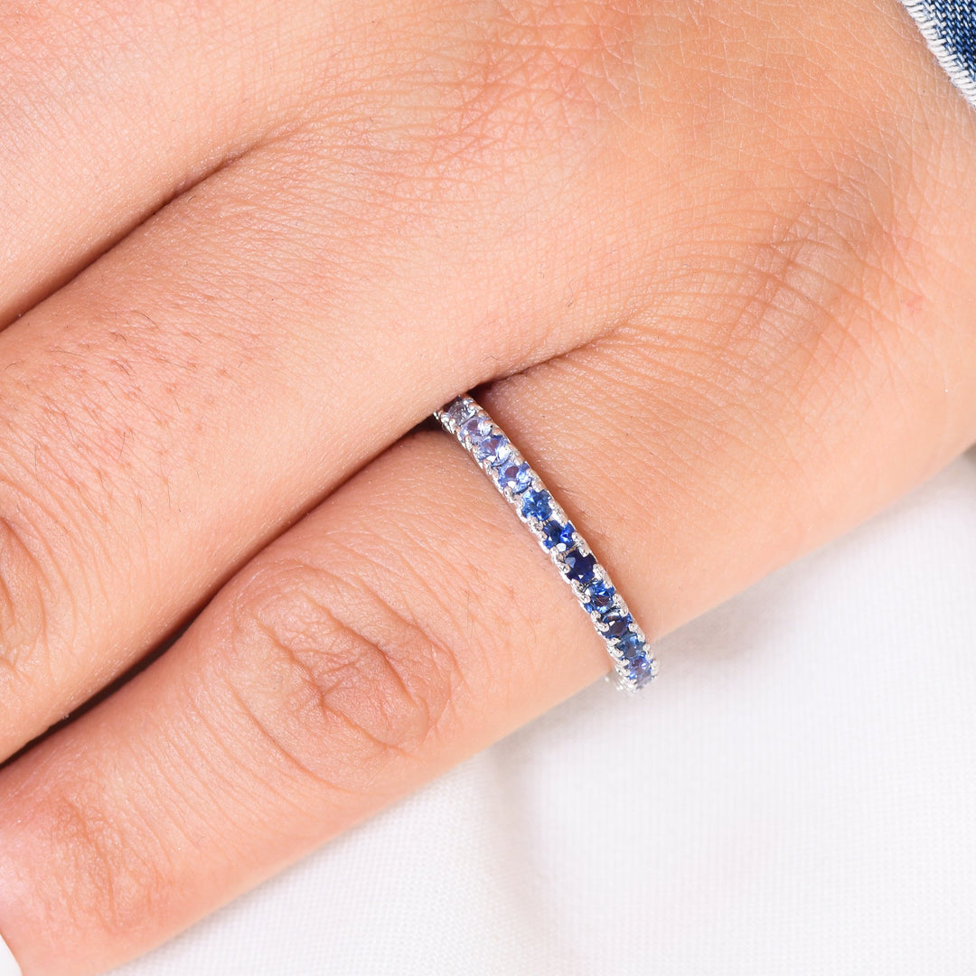 Blue Ombre and Diamond Ring - qivii