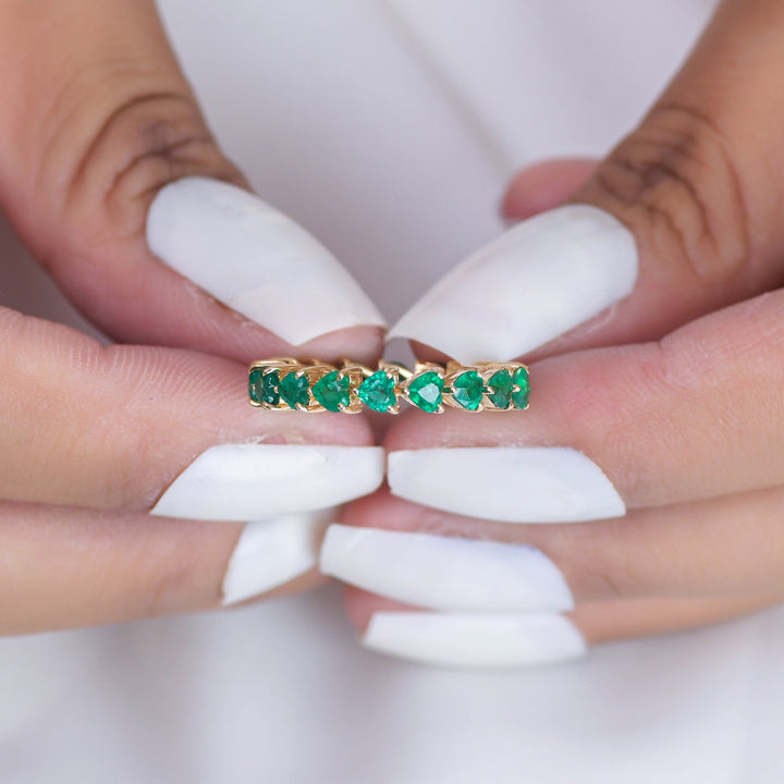 Emerald Heart Infinity Ring - qivii