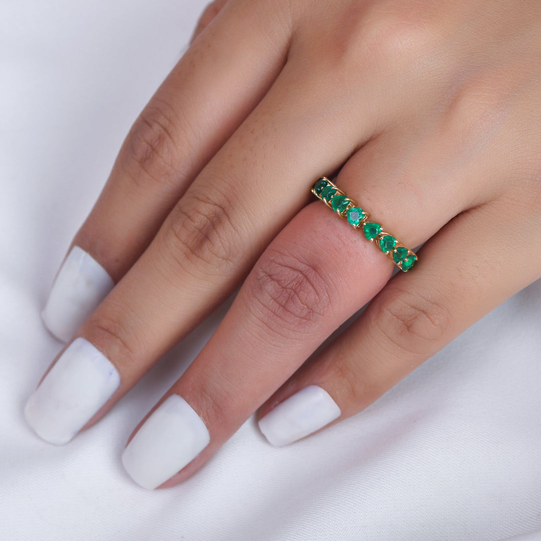 Emerald Heart Infinity Ring - qivii