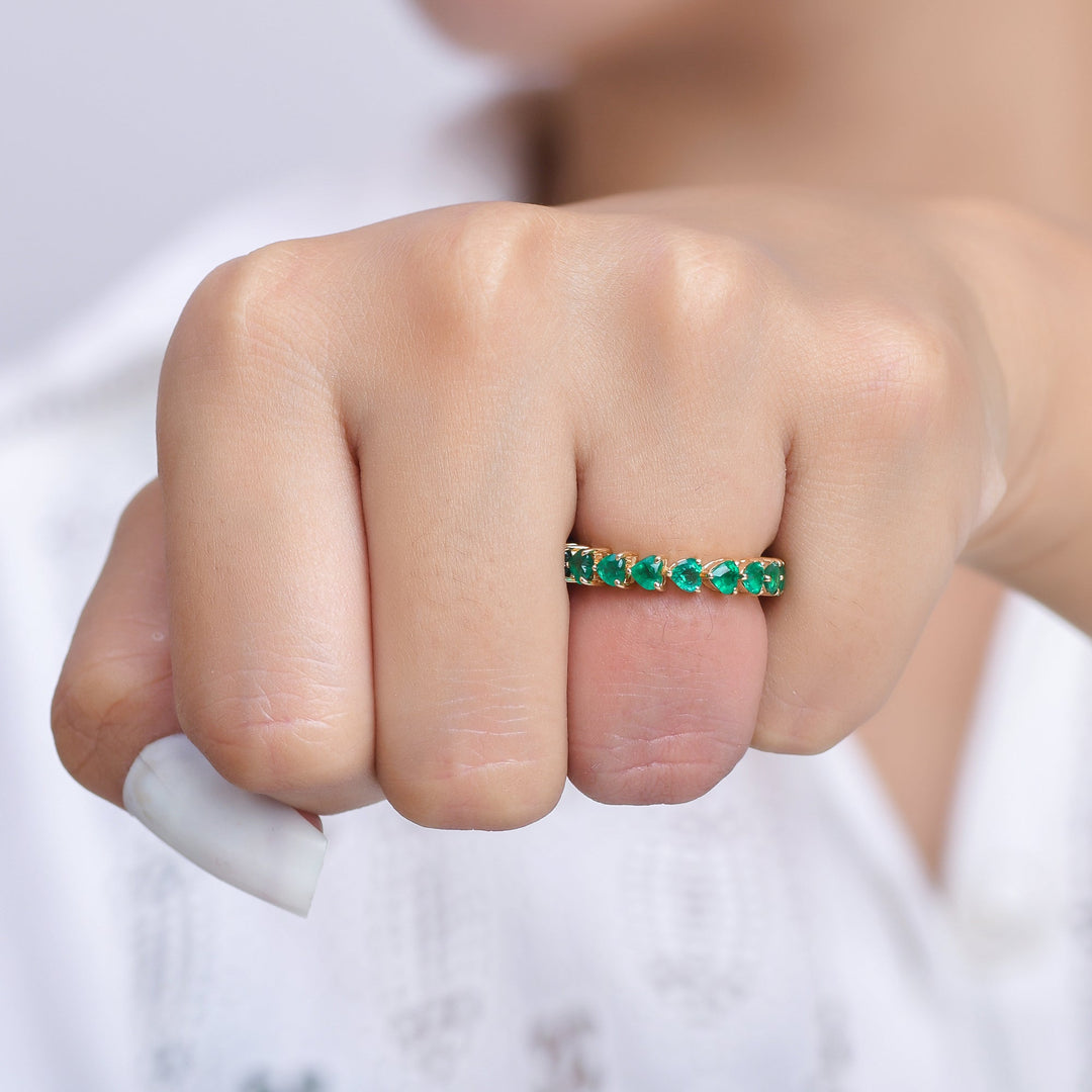 Emerald Heart Infinity Ring - qivii
