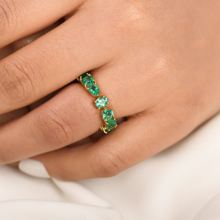 Emerald Mix Shape Ring - qivii