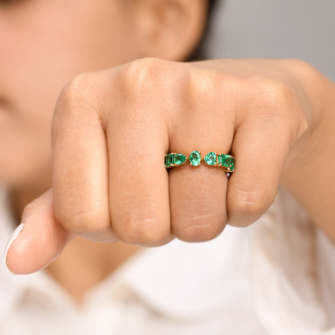Emerald Mix Shape Ring - qivii