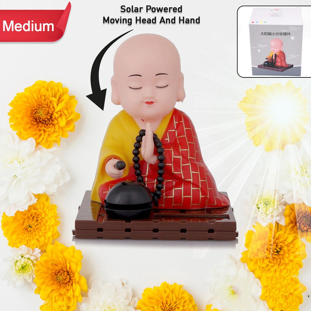 Spiritual Solar Buddha Statue – Moving Head & Hand Table Decor