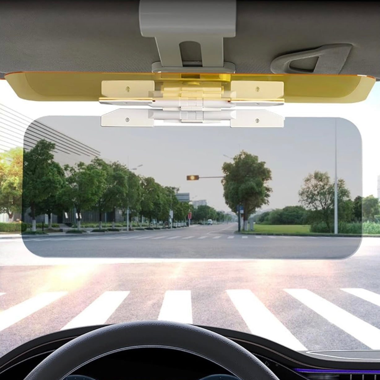 2-in-1 Car Anti-Glare Sun Visor | Day & Night Clear Driving Shield
