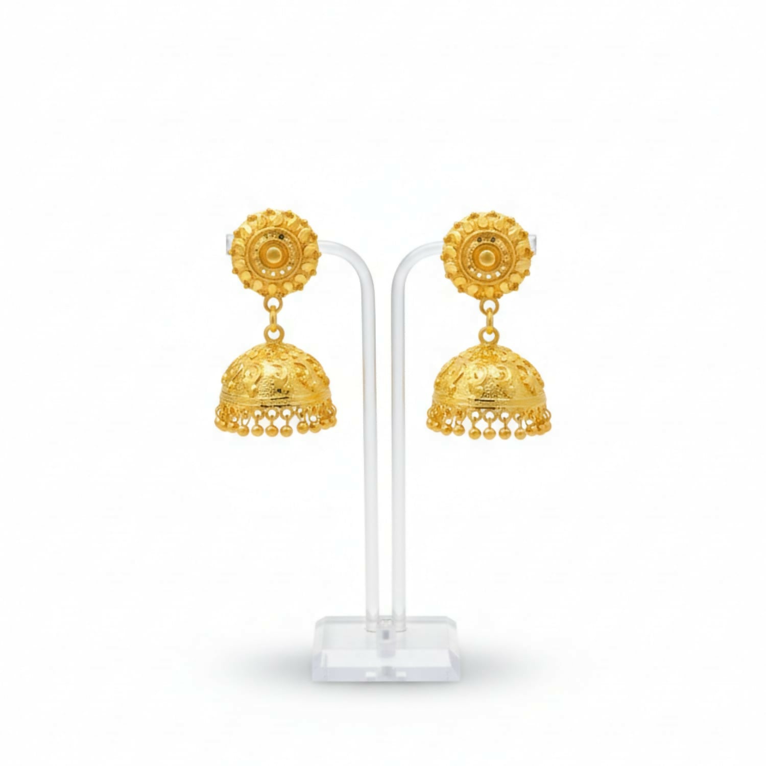 Elegant Golden Jhumka Earrings for Women & Girls – Traditional Fancy Jewellery