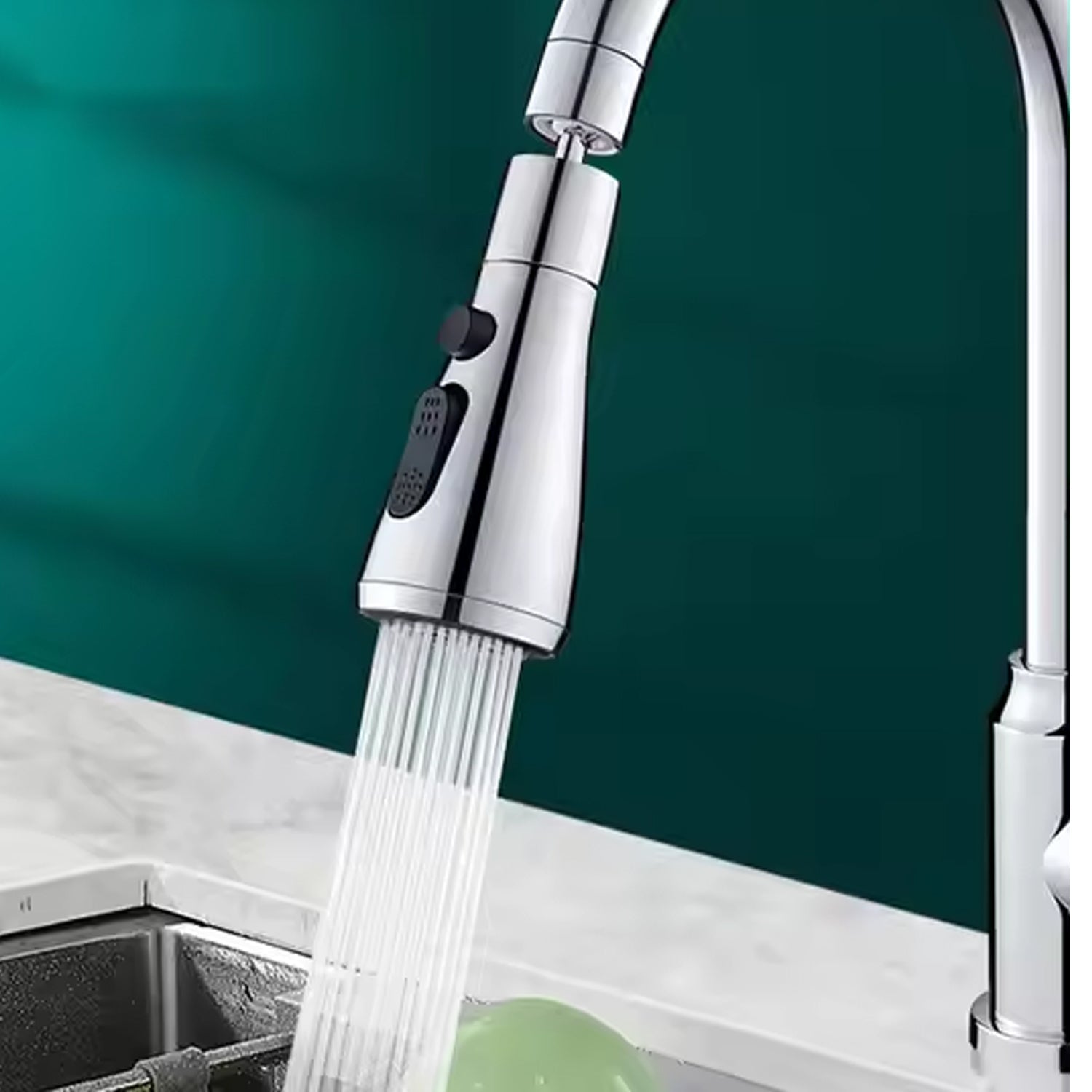3-Function Pull Down Kitchen Faucet – 360° Rotating Sink Sprayer Tap (1 Pc)