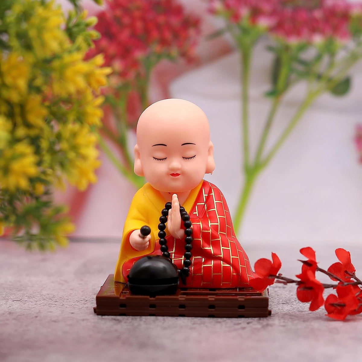 Spiritual Solar Buddha Statue – Moving Head & Hand Table Decor