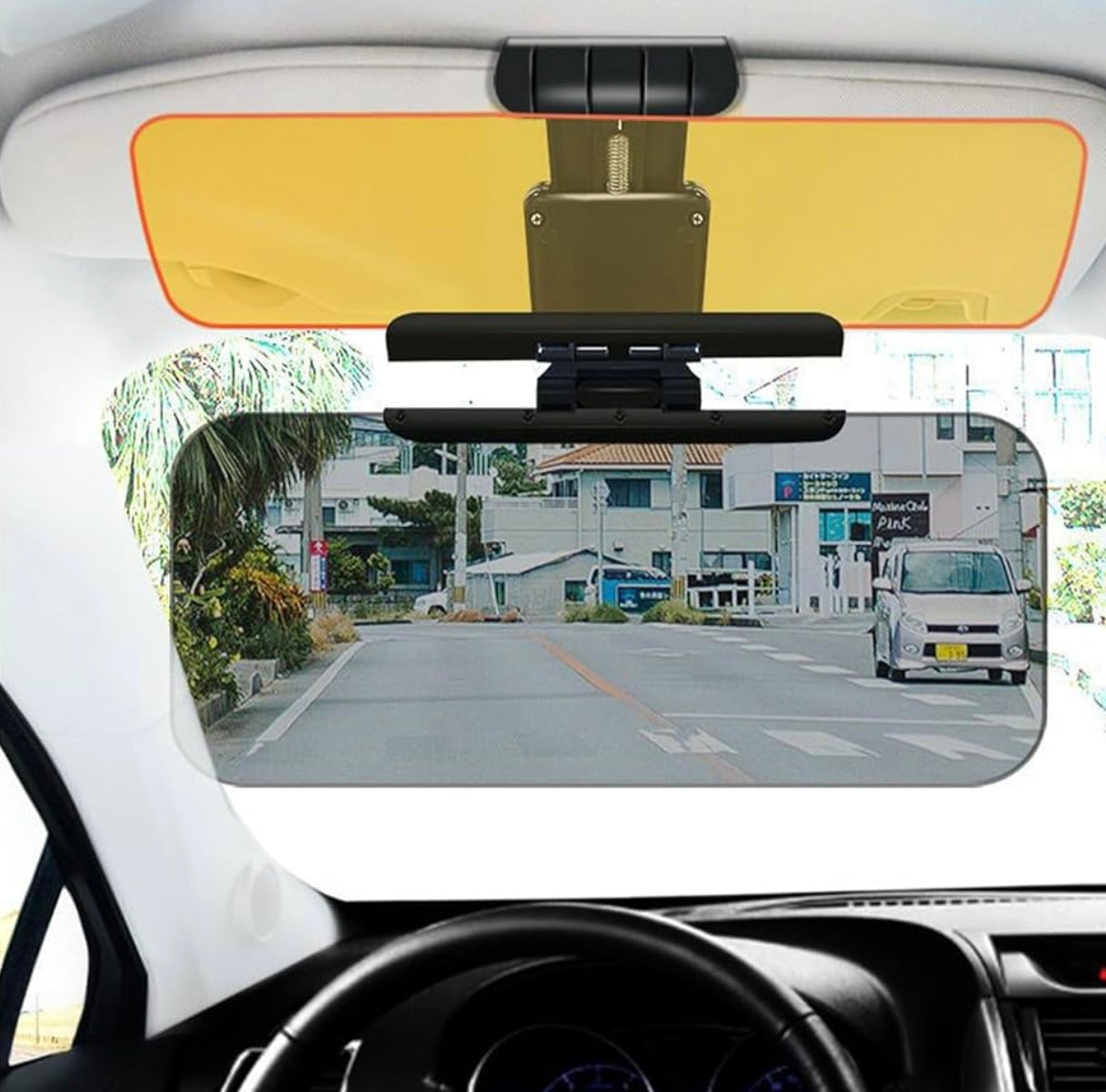 2-in-1 Car Anti-Glare Sun Visor | Day & Night Clear Driving Shield