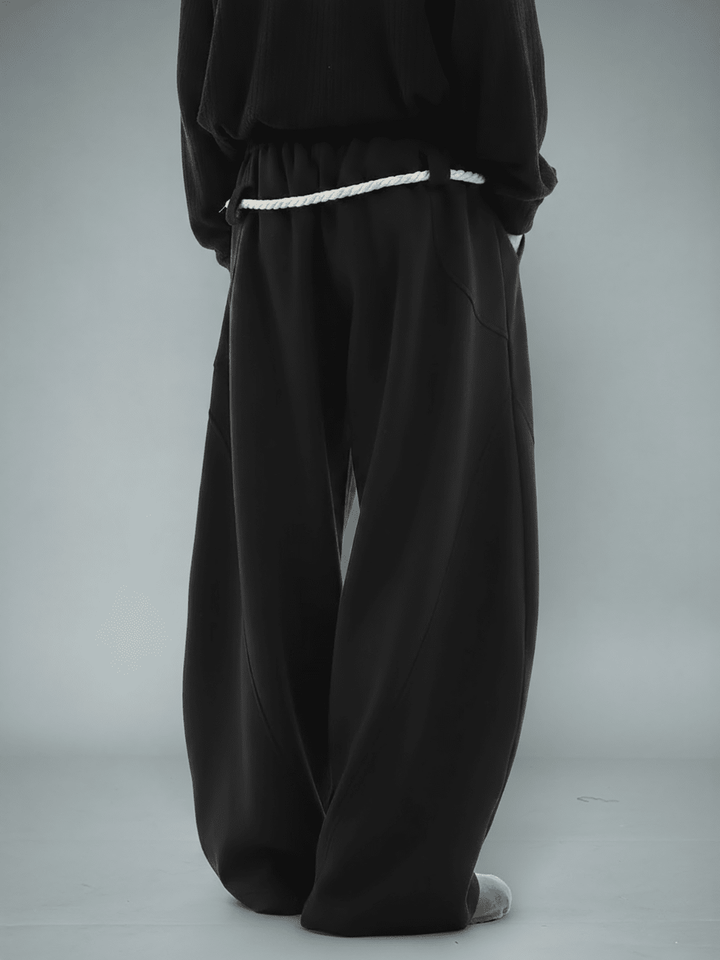 Black Urban Knot Barrel Fit Trackpants