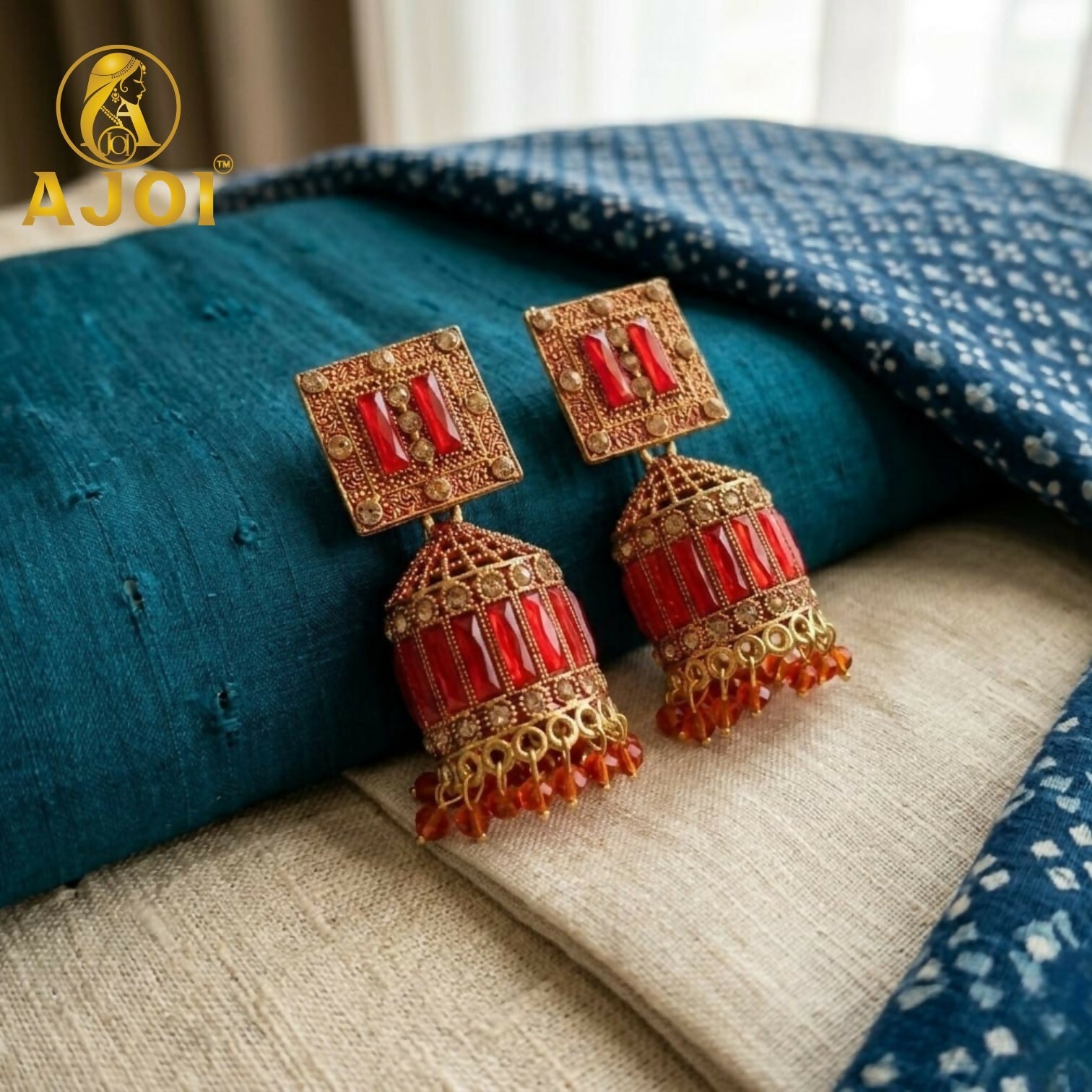 Royal Red Temple Earrings