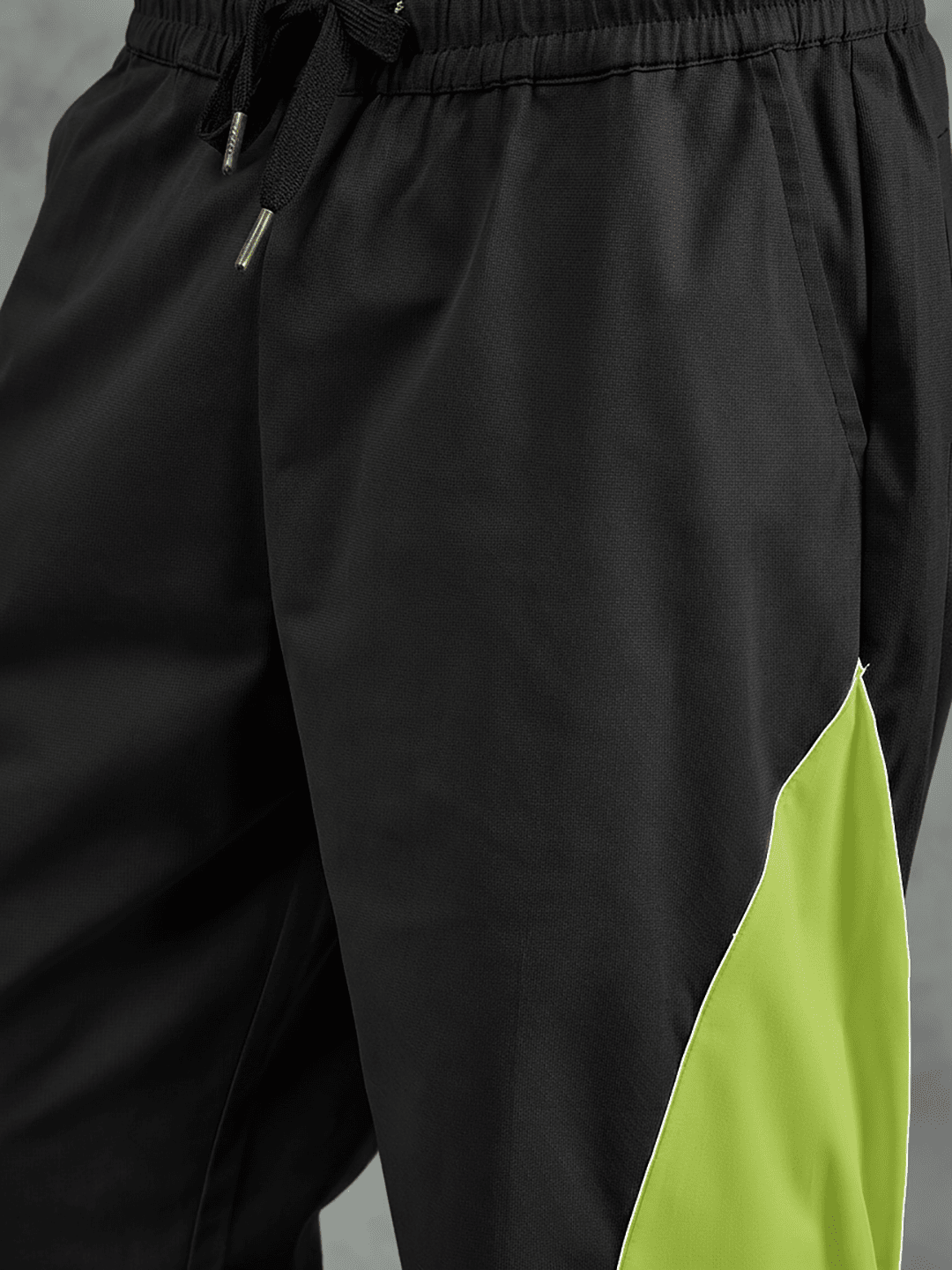 Black and Khaki Cut Sew Trackpants