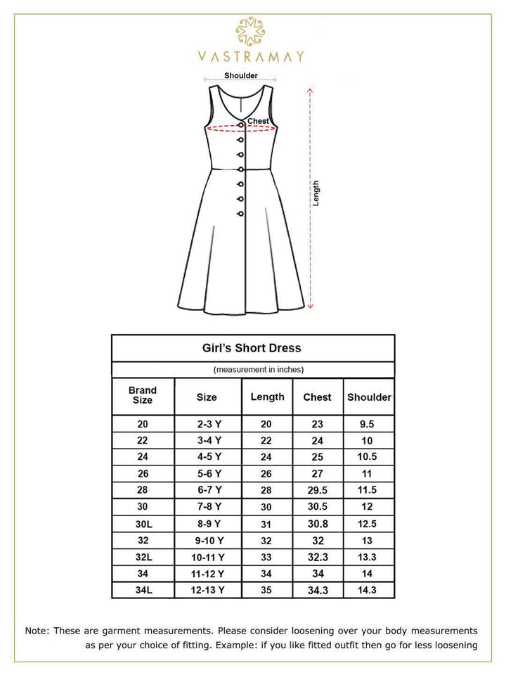 VASTRAMAY Girl's Yellow Mirror Kurta - qivii