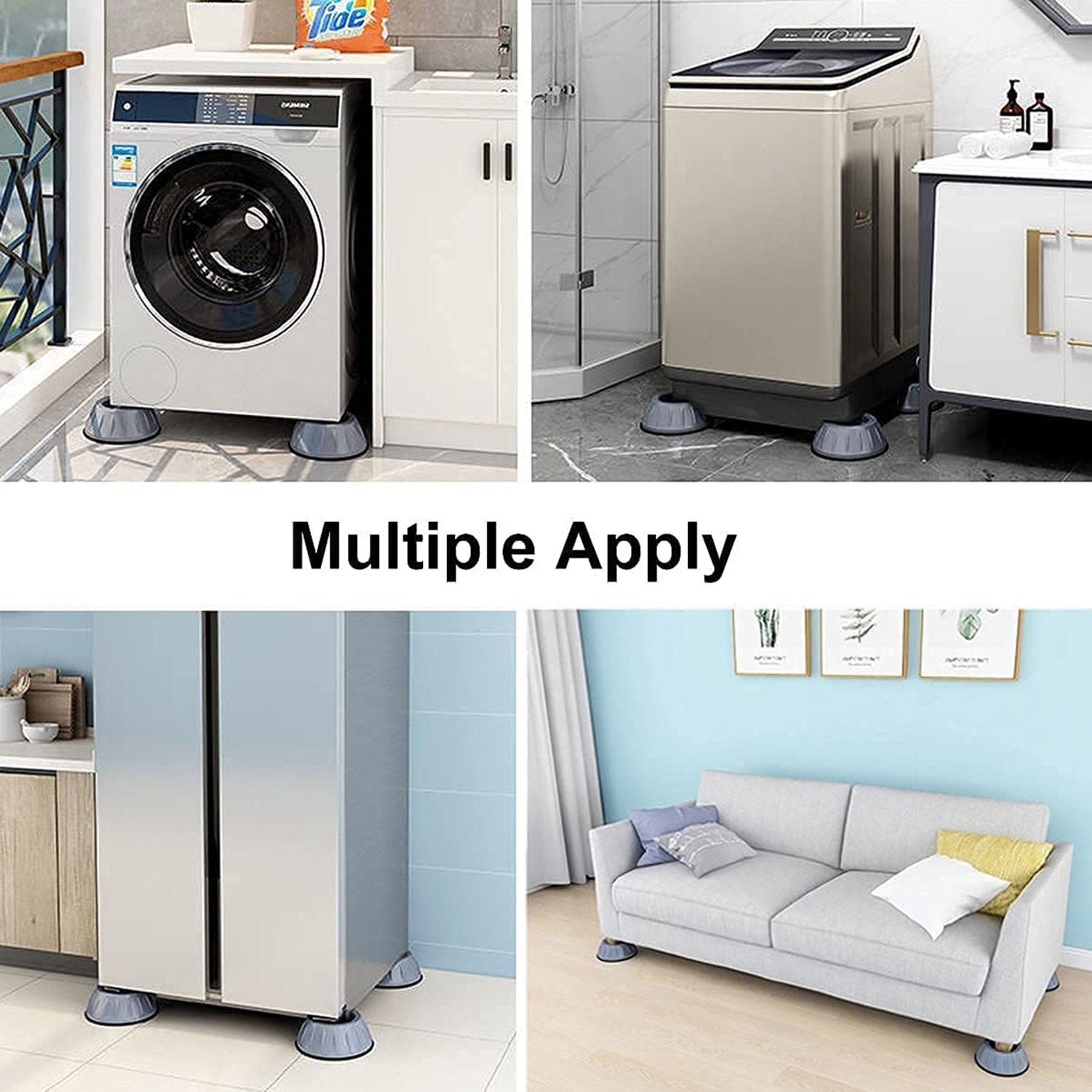 Anti-Vibration Pads with Suction Cup Feet – Shock Absorbing Feet for Washing Machines & Appliances