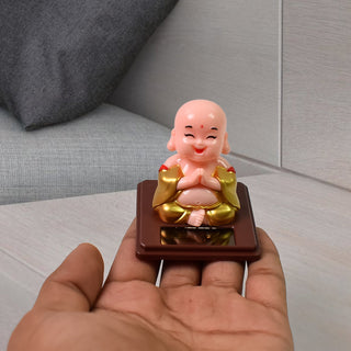 Solar Power Moving Head Buddha Statue Car Ornament
