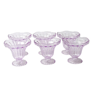 Crystal Plastic Ice Cream Bowls – Set of 6 Dessert Cups for Sundae, Snacks, Pudding, & Home & Kitchen Serving Platter