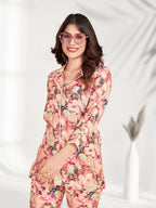 Peach Floral Co-ord Set.