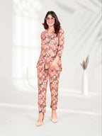 Peach Floral Co-ord Set.
