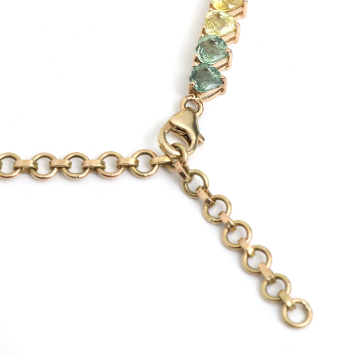 Rainbow Sapphire 5MM Heart Necklace - qivii