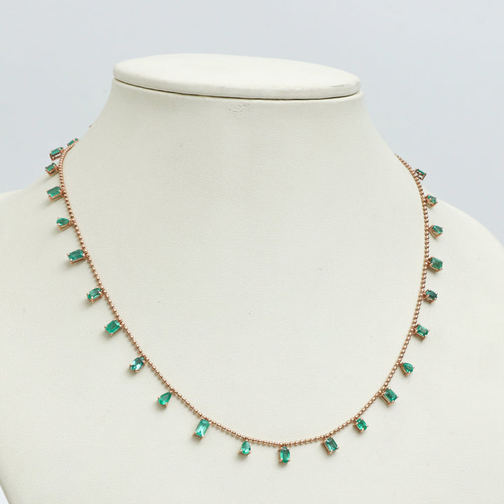 Emerald Mix Shape Necklace - qivii