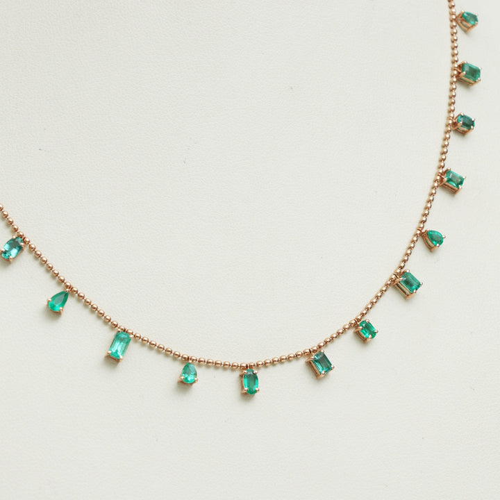 Emerald Mix Shape Necklace - qivii