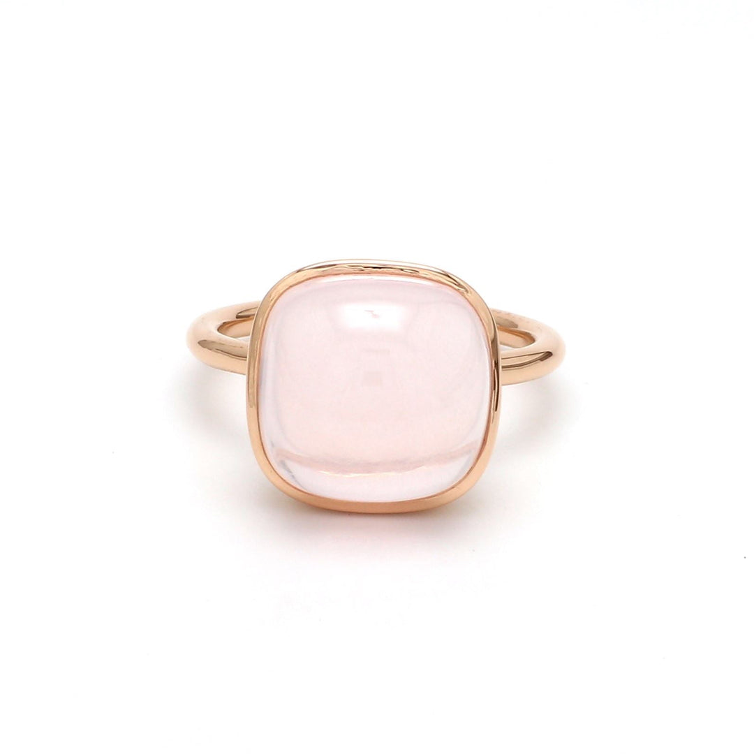 Rose Quartz Cushion Cabochon Ring - qivii