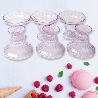 Crystal Plastic Ice Cream Bowls – Set of 6 Dessert Cups for Sundae, Snacks, Pudding, & Home & Kitchen Serving Platter