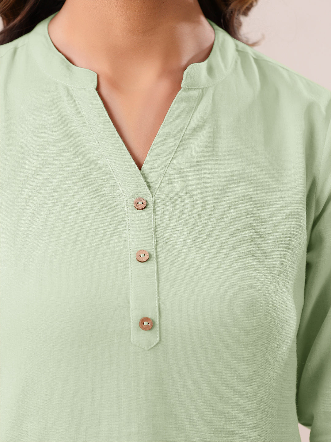 Mint Cotton Solid A-line Top - qivii