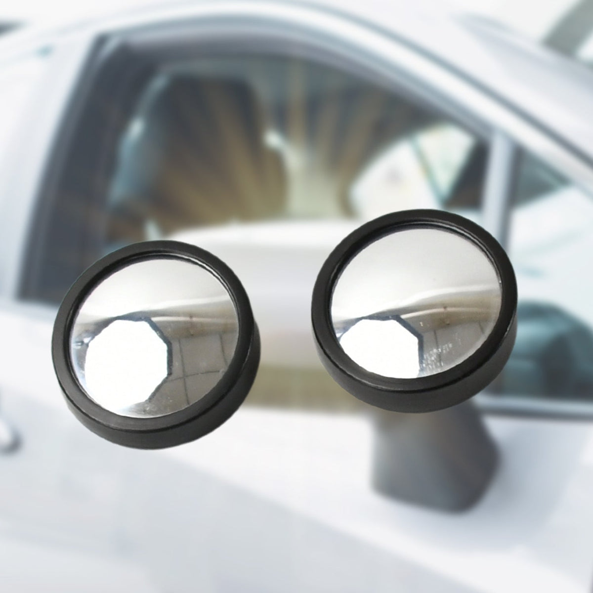 Car Blind Spot Mirror HD Glass – Round Convex Frameless Rear View Safety Mirror (Set of 2)
