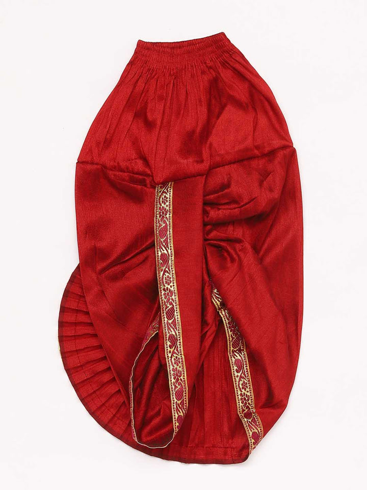 Vastramay Boy's Gold And Maroon Angrakha Kurta and Dhoti Set - qivii