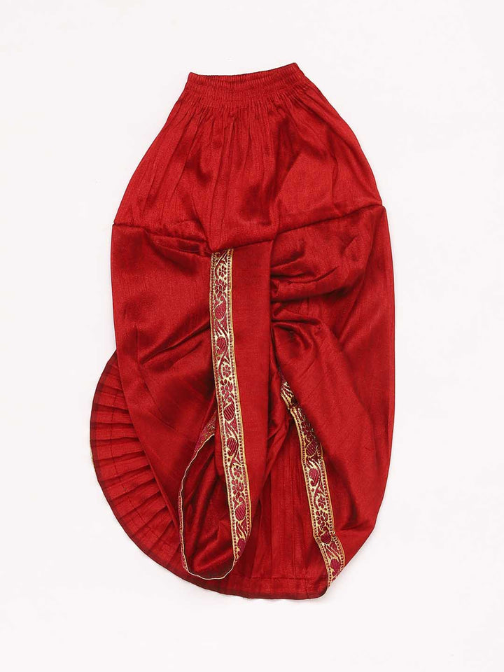 Vastramay Boy's Rose Gold Angrakha Kurta and Dhoti Set - qivii