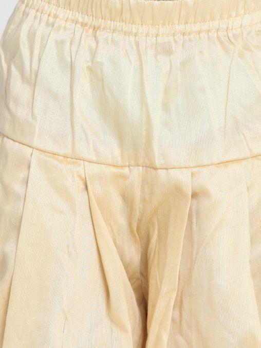 Vastramay Boy's White Jute Silk Blend Sherwani Set - qivii