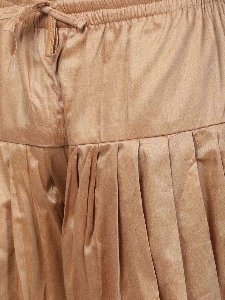 Vastramay Boy's Yellow Jute Silk Blend Sherwani Set - qivii