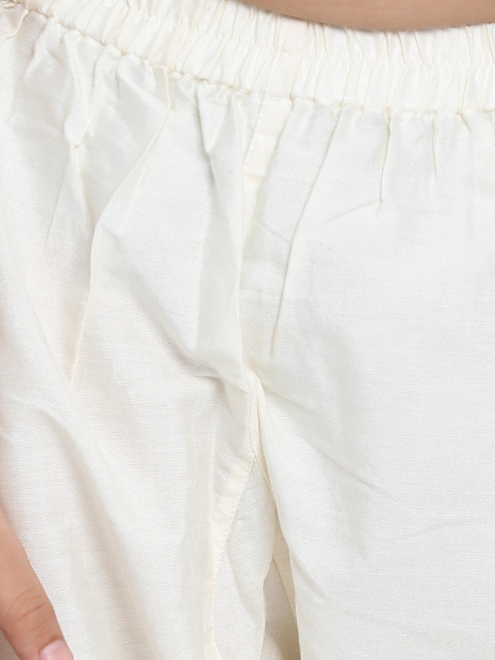 Vastramay Boys' Blue Silk Blend Jacket, Kurta and Pyjama Set - qivii