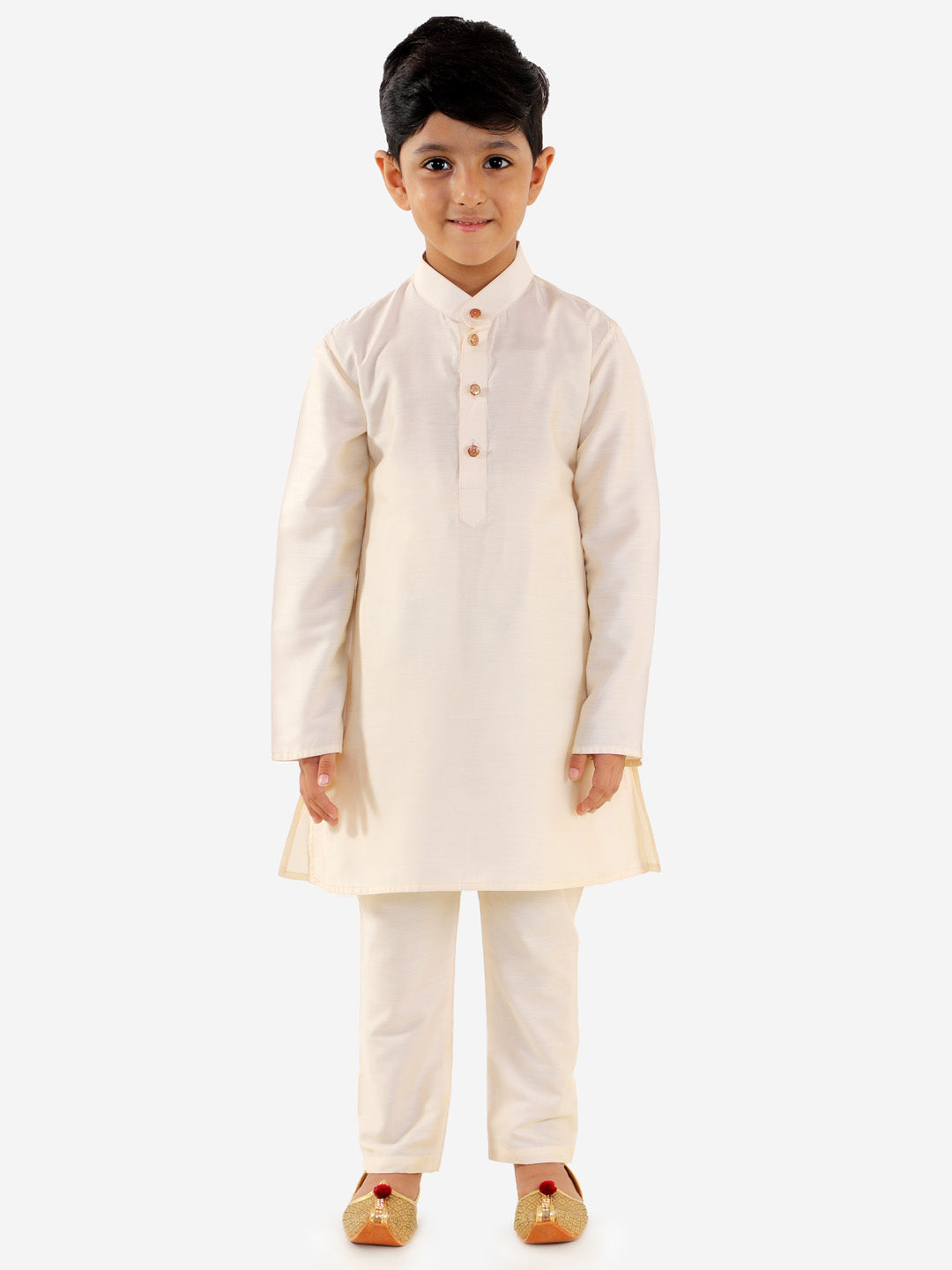 Vastramay Boys' Blue Silk Blend Jacket, Kurta and Pyjama Set - qivii
