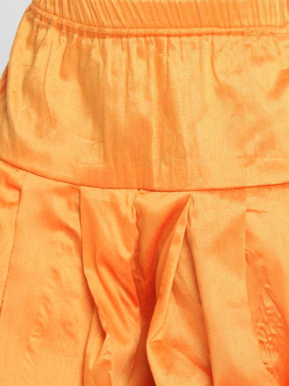 Vastramay Boy's Green Cotton Silk Blend Kurta and Dhoti Set - qivii