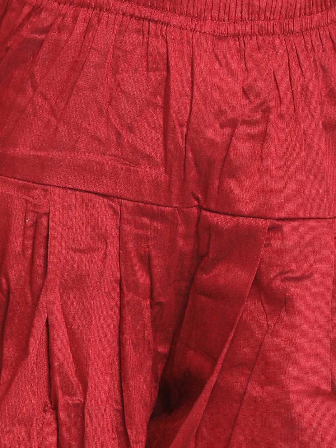 Vastramay Boys' Blue And Maroon Silk Blend Indowestern Sherwani And Dhoti Set - qivii