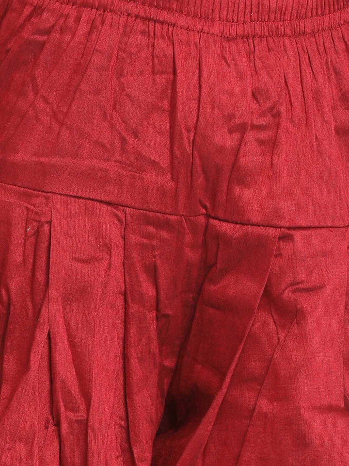 Vastramay Boys' Blue And Maroon Silk Blend Indowestern Sherwani And Dhoti Set - qivii