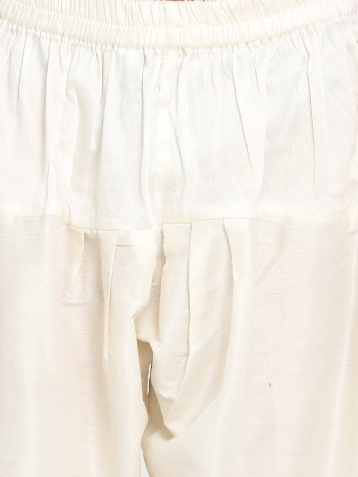 VASTRAMAY Boys Multicolor-Base-Red Silk Blend Kurta and Patiala Set - qivii