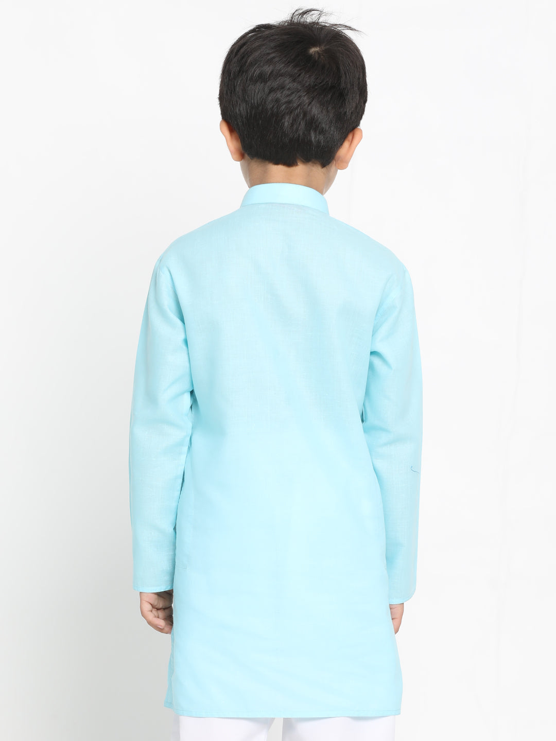 Vastramay Boys Aqua Blue Solid Kurta - qivii