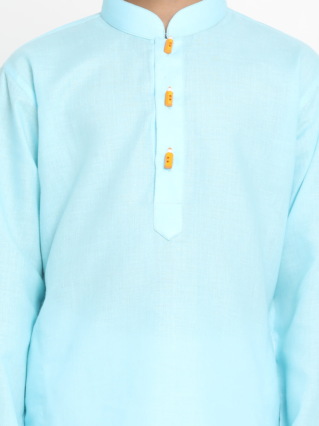 Vastramay Boys Aqua Blue Solid Kurta - qivii