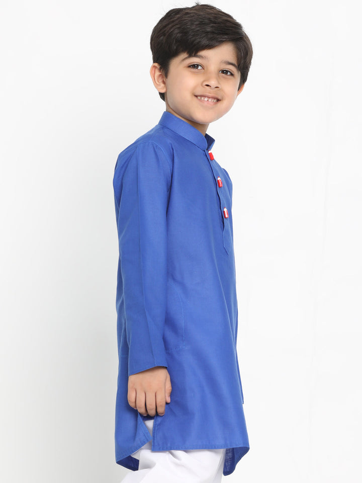 Vastramay Boy's Blue Solid Kurta - qivii